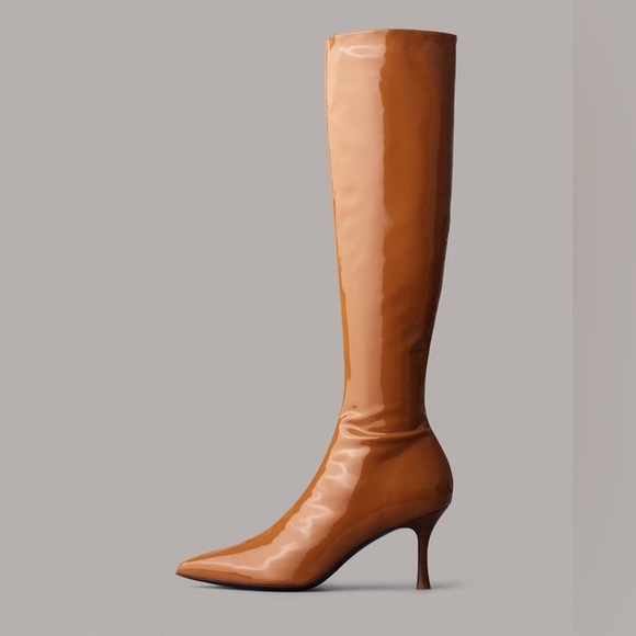 New rag & bone Brea Tall Boot in Patent Textile - Picture 2 of 11